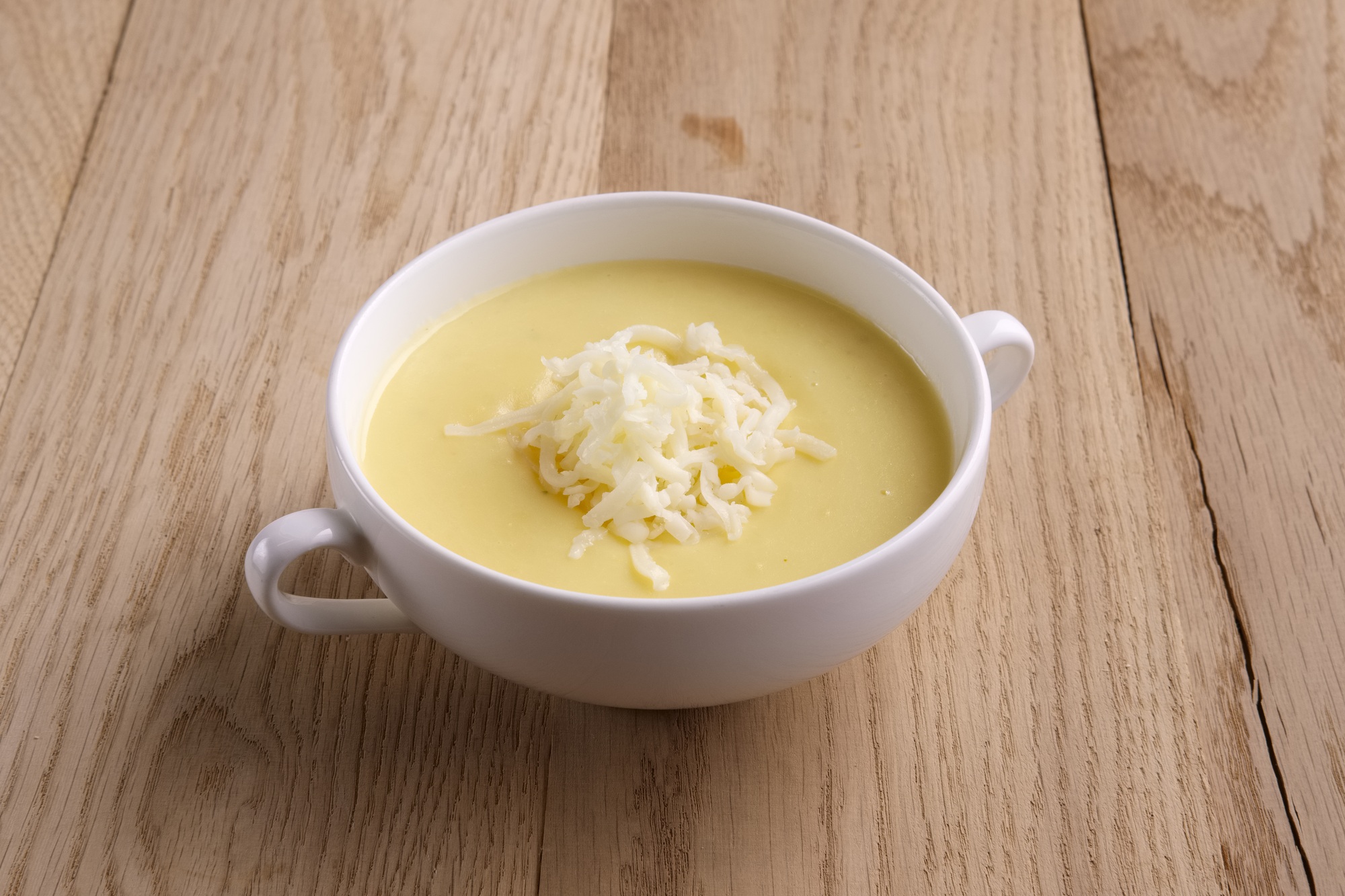 Soup puree with cheese and mushrooms
