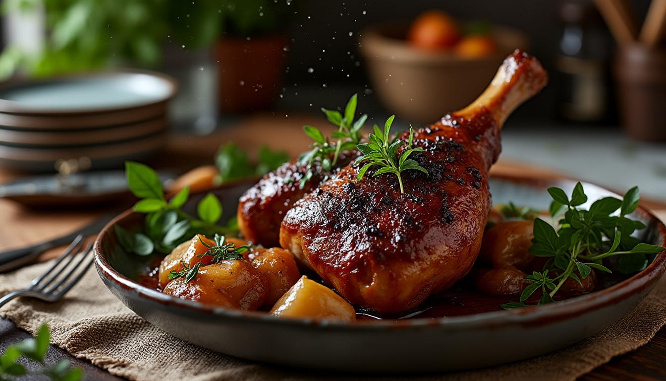 apprenez les astuces incontournables pour réchauffer à la perfection une cuisse de canard confite. offrez à vos invités un plat savoureux et raffiné qui éveillera leurs papilles et fera de votre repas un moment inoubliable.