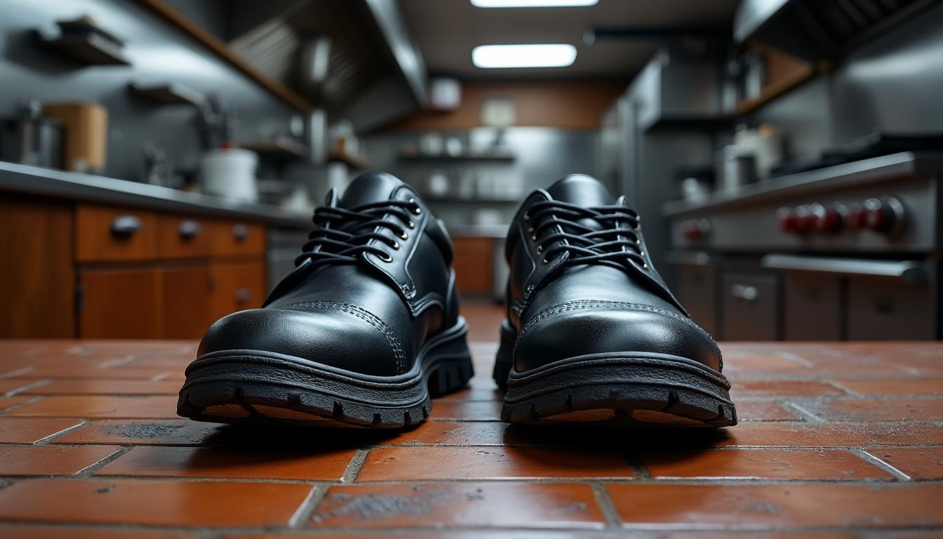 découvrez pourquoi les chaussures de sécurité homme sont essentielles en cuisine: antidérapantes, confortables, normes en iso 20345, moins d’accidents et plus d’hygiène.