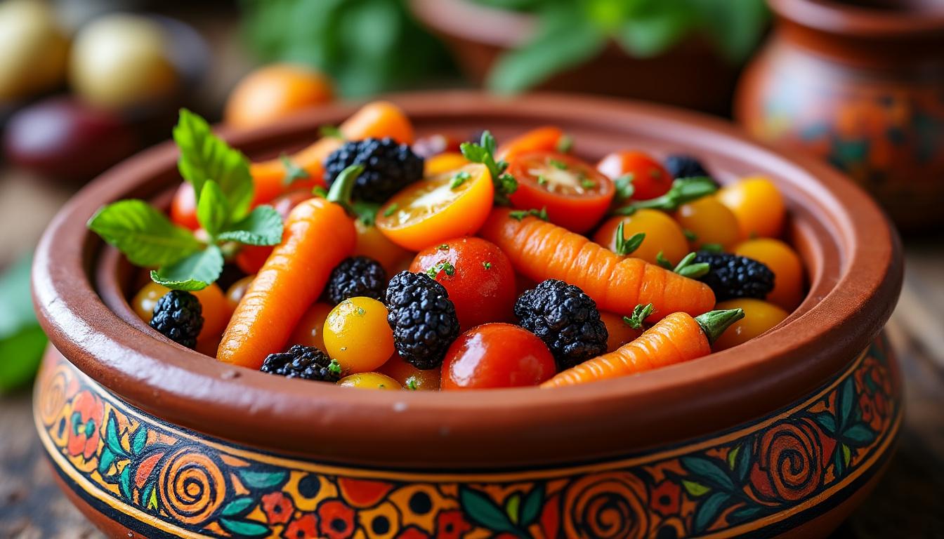 apprenez à préparer un tajine végétarien sucré-salé original et savoureux pour surprendre et séduire vos invités avec une recette délicieuse et facile.