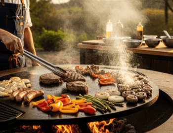 cuisiner sur une plaque de brasero