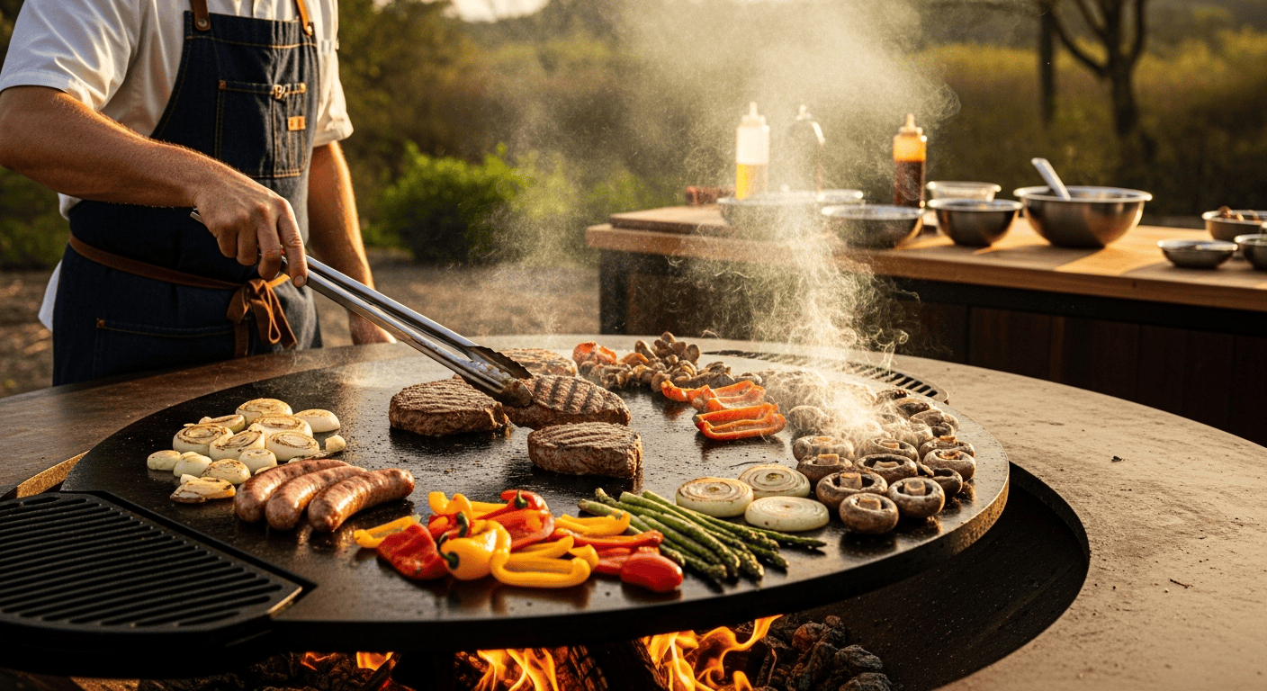 cuisiner sur une plaque de brasero