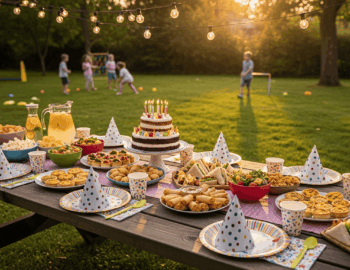 plats d’anniversaire en extérieur