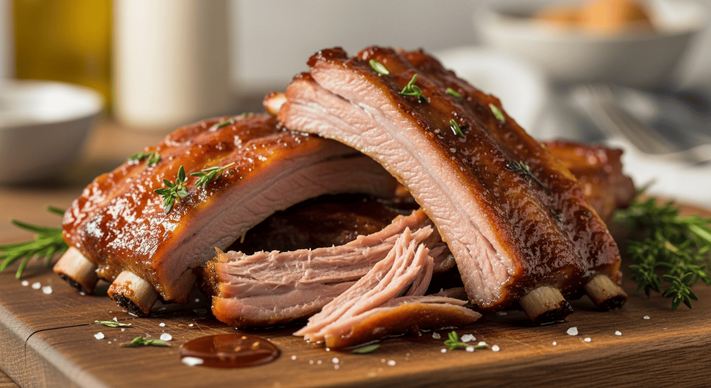 travers de porc fondants au four