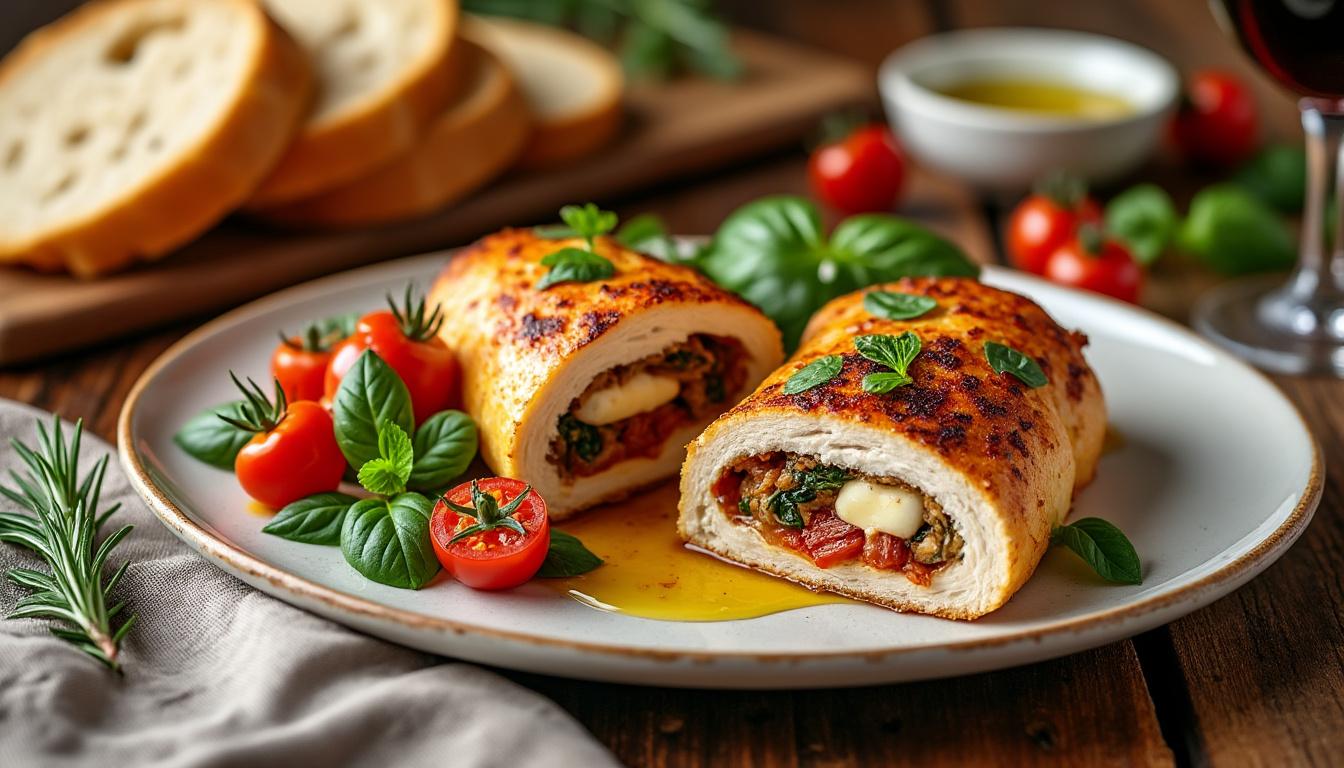 découvrez les ingrédients essentiels pour préparer un poulet farci à l'italienne, riche en saveurs authentiques qui raviront vos papilles.