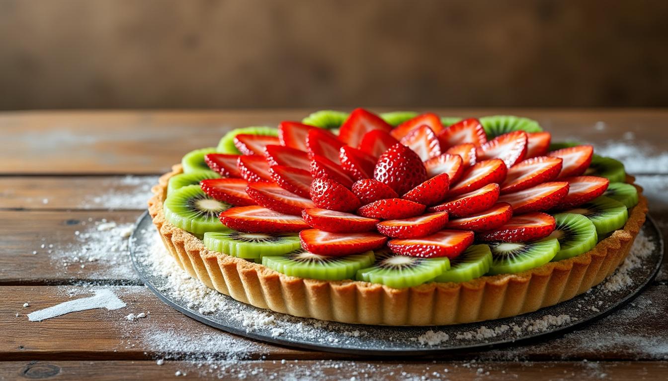 découvrez la recette familiale authentique de la tarte au kiwi de grand-mère, un dessert gourmand à partager en toute convivialité.