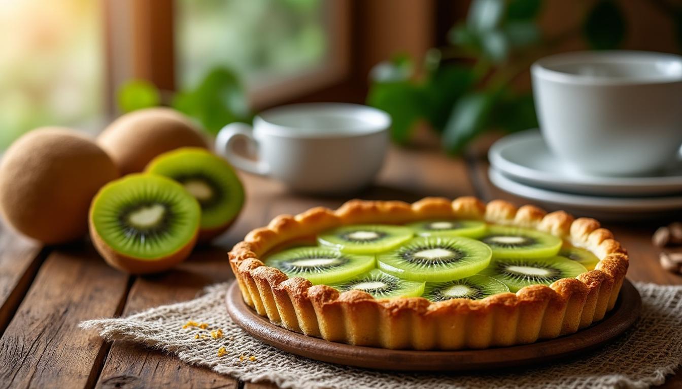 découvrez la recette familiale authentique de la tarte au kiwi de grand-mère, un dessert gourmand et convivial à partager en famille.
