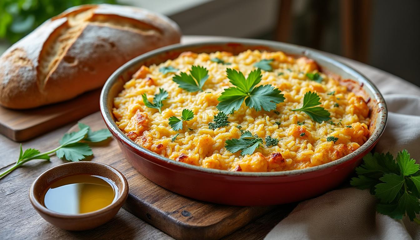 découvrez la recette réconfortante du riz au four de cyril lignac, un plat simple et savoureux parfait pour toutes les occasions.