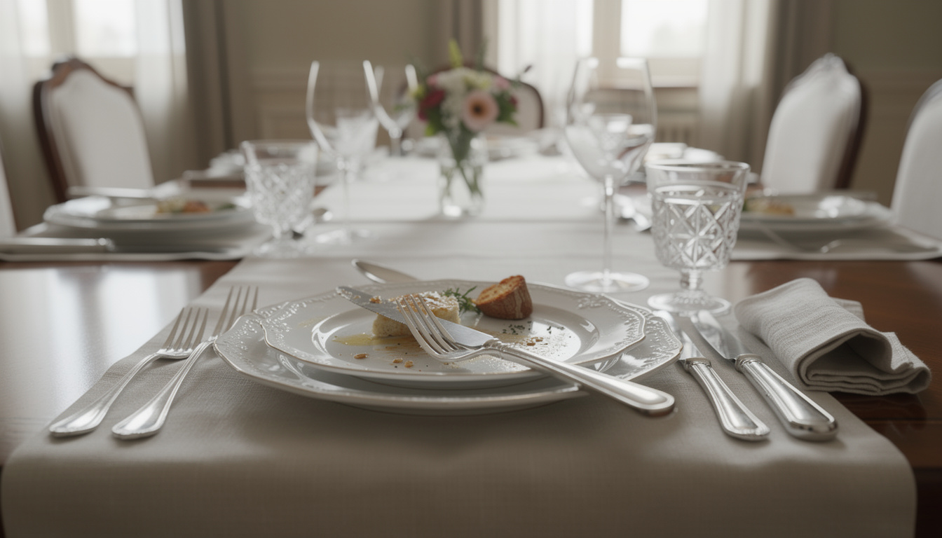 explorez les meilleures pratiques pour positionner vos couverts à la fin d'un repas, afin de respecter les règles de savoir-vivre à table avec élégance et clarté.