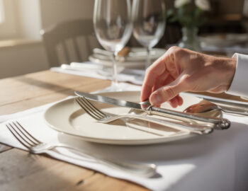 découvrez les meilleures pratiques pour positionner vos couverts à la fin d'un repas, afin de communiquer correctement avec le service et respecter les règles de savoir-vivre à table.