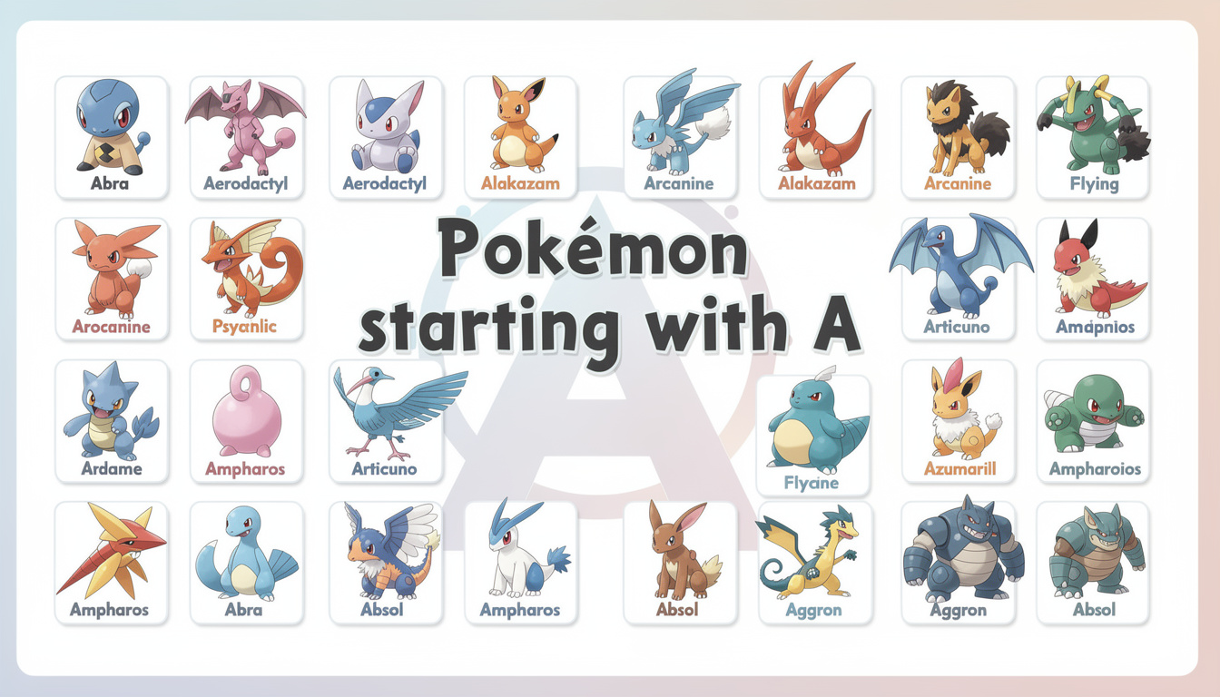 découvrez tous les pokémon dont le nom commence par la lettre a dans cette liste complète et mise à jour.
