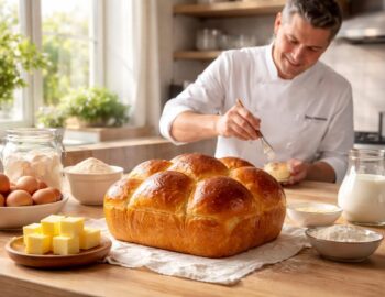 découvrez la recette exclusive de la brioche de bruno cormerais, expliquée pas à pas pour tous les passionnés de pâtisserie.