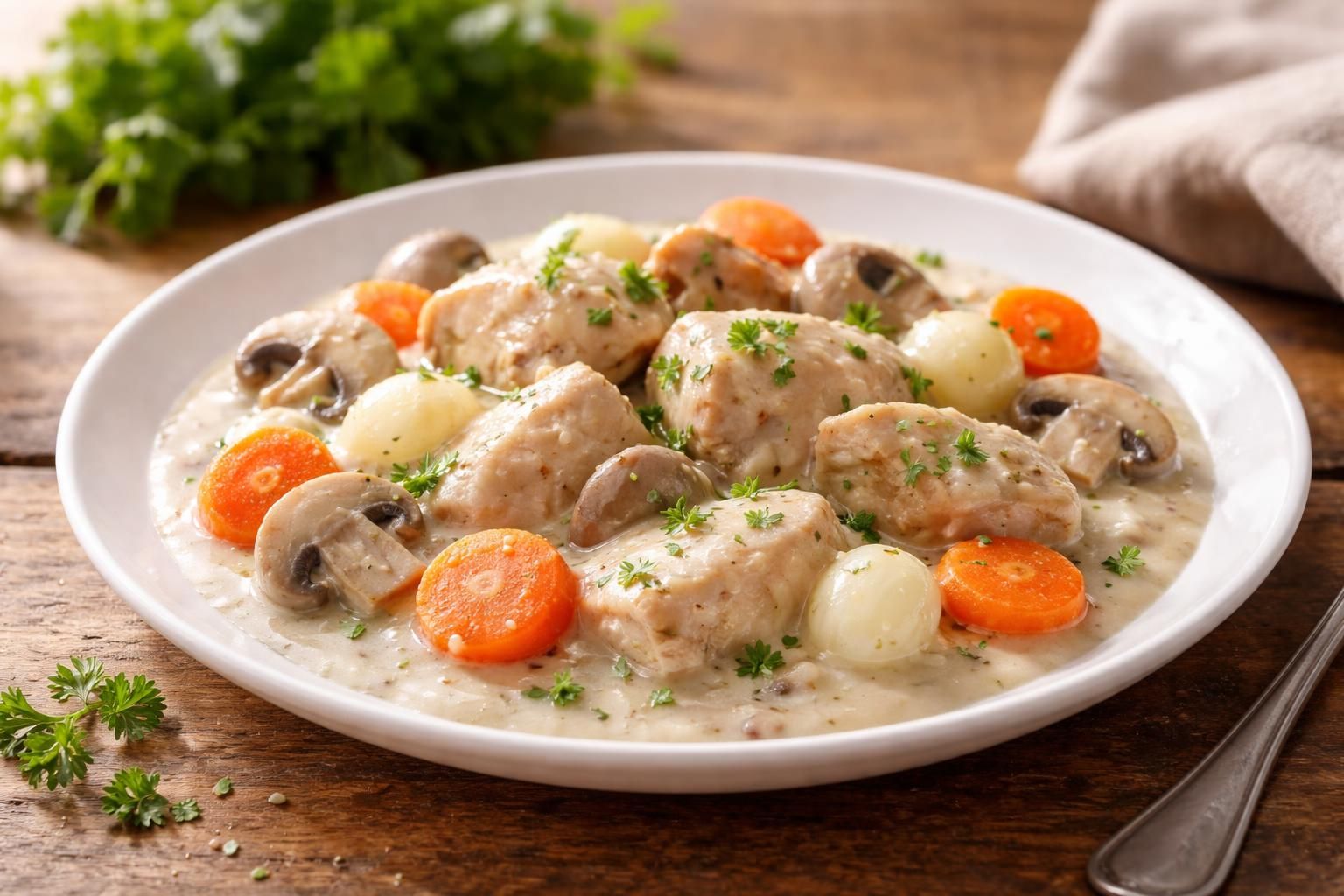 découvrez notre recette simple et savoureuse de blanquette de dinde, une alternative légère et délicieuse qui surpassera la traditionnelle blanquette de bœuf.