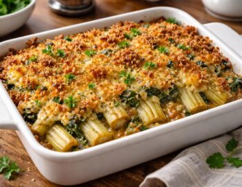 découvrez une recette savoureuse de gratin de côtes de blettes sans béchamel, parfaite pour impressionner vos invités avec une touche légère et gourmande.